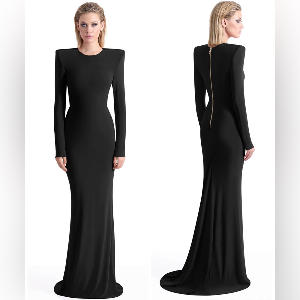 ZHIVAGO Forte Jersey Gown  Black Maxi Dress